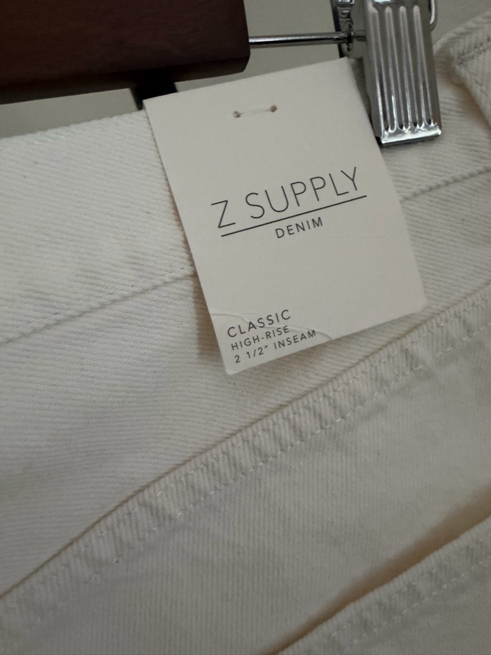Z SUPPLY OFF WHITE CLASSIC HI RISE DENIM SHORT 29 - Picture 7 of 8